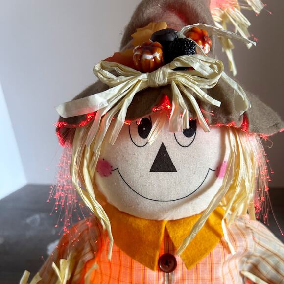 26” Vintage Frankie Fiber Optic Scarecrow Fall Thanksgiving Decor WORKING - Picture 6 of 9